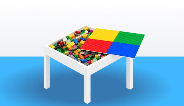 бюро с LEGO плоскости